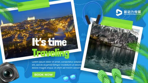 悠闲度假风旅游相册展示视频制作 (模板) Chill Holiday Mood Travel Album Video Production (Template)