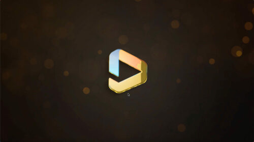 3D金色梦幻渐显片头视频制作 (模板) 3D Gold Fantasy Fade In Logo Reveal Video Production (Template)