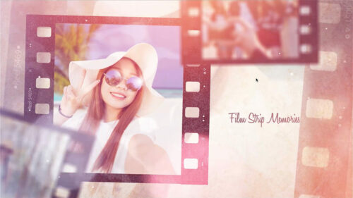 复古胶片回忆录视频制作 (模板) Retro Film Strip Memories Video Production (Template)
