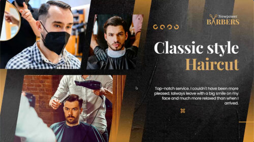 时尚美容发型宣传展示视频制作 (模板) Fashion Barber Shop Hairstyle Promo Video Production (Template)