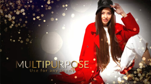 金色字体粒子人物介绍视频制作 (模板) Gold Particles Character Introduction Slideshow Video Production (Template)