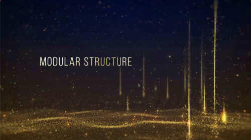 金色粒子光线大标题视频制作 (模板) Gold Shining Particles Titles Video Production (Template)